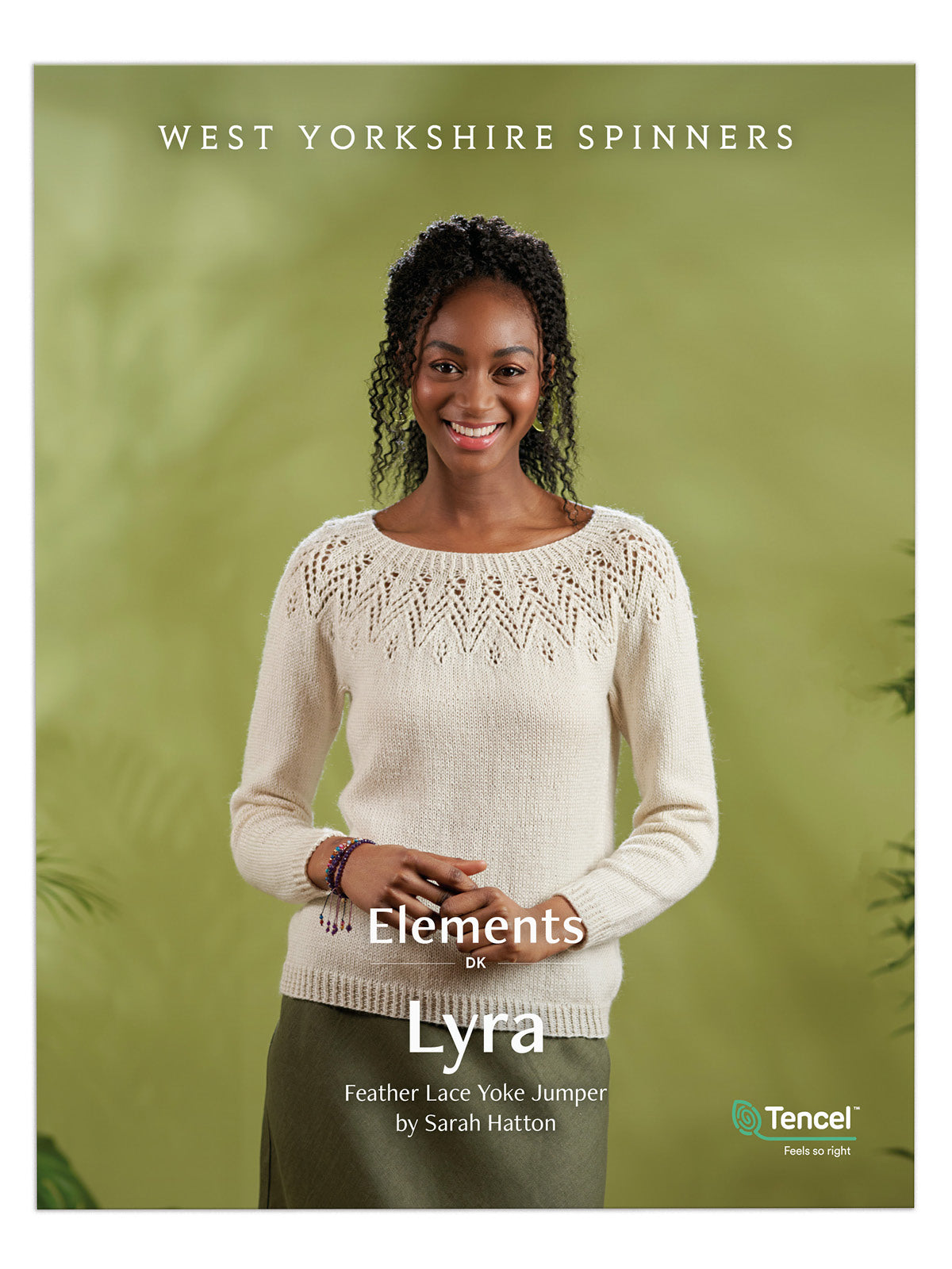 Lyra Feather Lace Yoke Jumper Pattern by Sarah Hatton