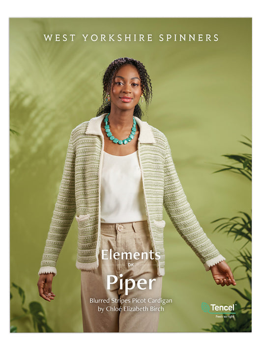Piper - Blurred Stripes Picot Cardigan Pattern by Chloé Elizabeth Birch
