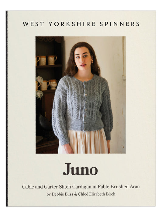Juno - Cable & Garter Stitch Cardigan Pattern by Debbie Bliss & Chloé Elizabeth Birch