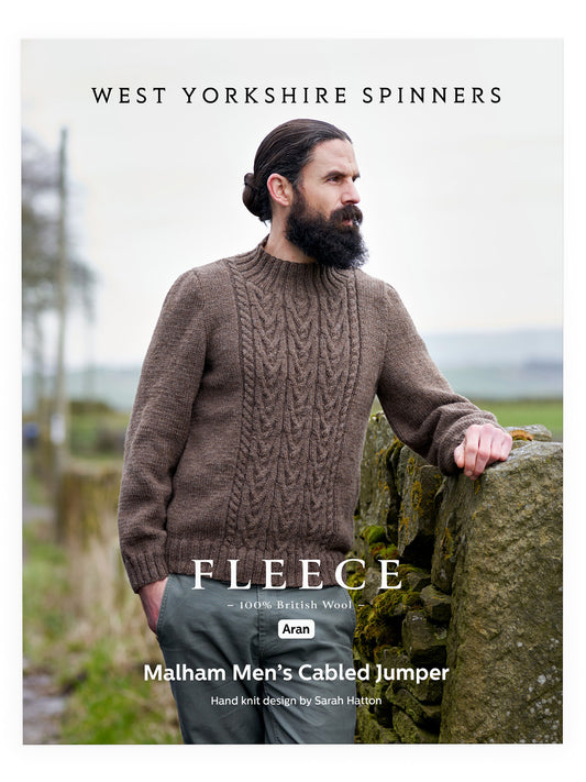 Malham - Men’s Cabled Jumper Pattern by Sarah Hatton