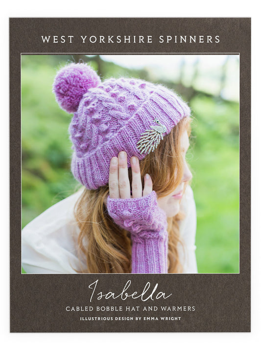 Isabella - Cabled Bobble Hat and Warmers Pattern by Emma Wright