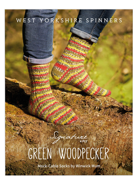 Green Woodpecker - Sock Pattern by Winwick Mum