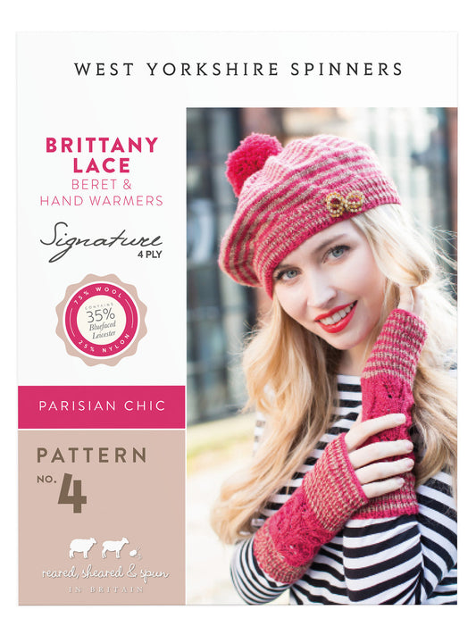 Brittany - Lace Beret & Hand Warmers Pattern by Emma Wright