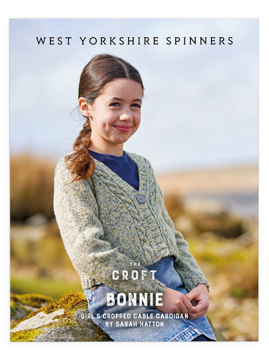 Bonnie - Girl’s Cropped Cable Cardigan Pattern by Sarah Hatton