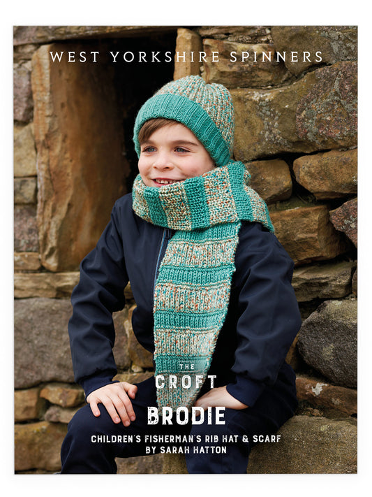 Brodie - Children’s Fisherman’s Rib Hat & Scarf Pattern by Sarah Hatton