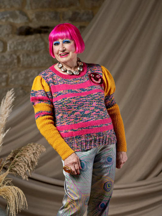 Bridie - Striped Jumper with Long Puff Sleeves Pattern by Zandra Rhodes