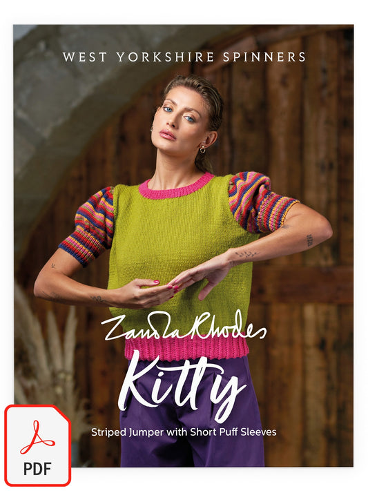Kitty - Striped Jumper with Short Puff Sleeves Pattern by Zandra Rhodes