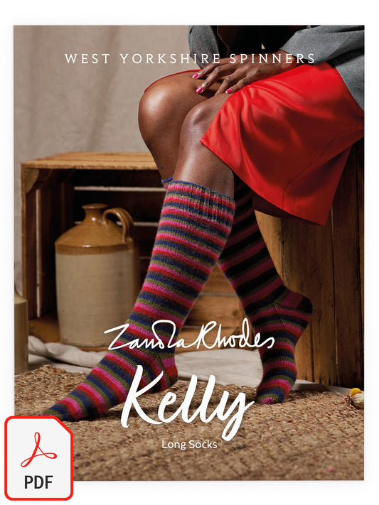 Kelly - Long Socks Pattern by Zandra Rhodes