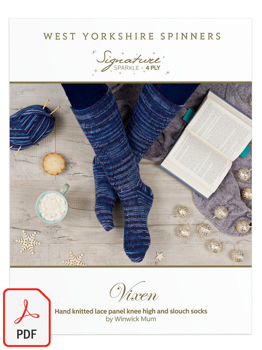 Vixen - Lace Panel Knee High Socks Pattern by Winwick Mum