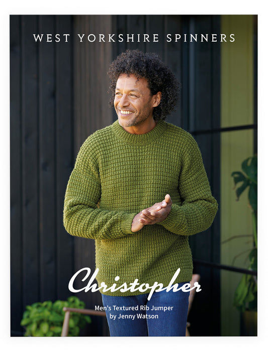 Christopher - Men's Textured Rib Jumper Pattern by Jenny Watson