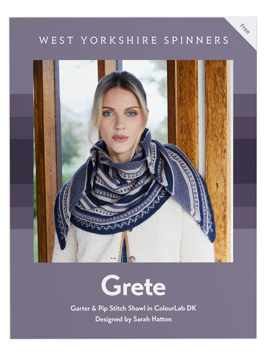 Grete - Garter & Pip Stitch Shawl Pattern by Sarah Hatton