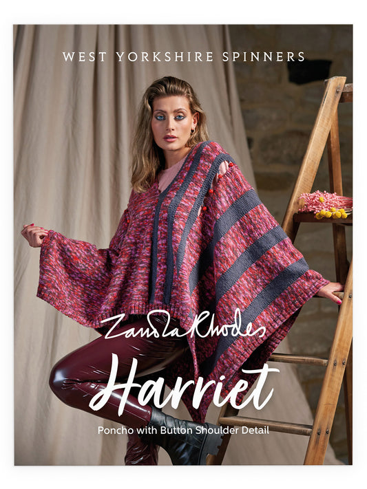 Harriet - Poncho with Button Shoulder Pattern by Zandra Rhodes
