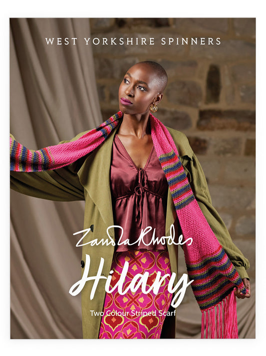 Hilary - Two Colour Striped Scarf Pattern by Zandra Rhodes