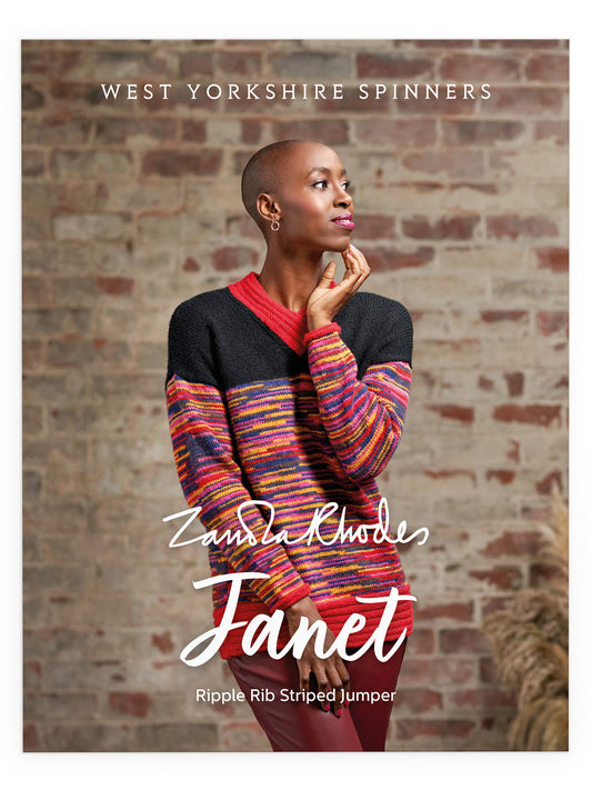 Janet - Ripple Rib Striped Jumper Pattern by Zandra Rhodes