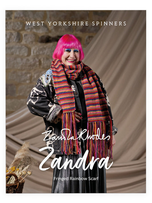 Zandra - Fringed Rainbow Scarf Pattern by Zandra Rhodes