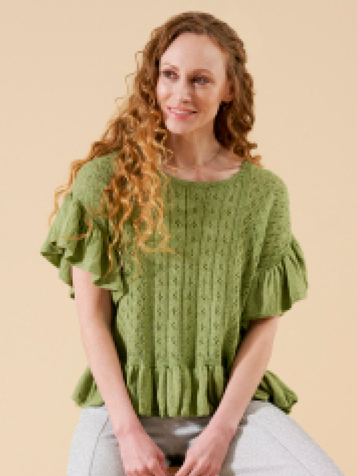 トップス Ruffle Pleated Knit Cardigan Juliana - Tulip Lace Ruffle Cardigan & Top Pattern by Chloé