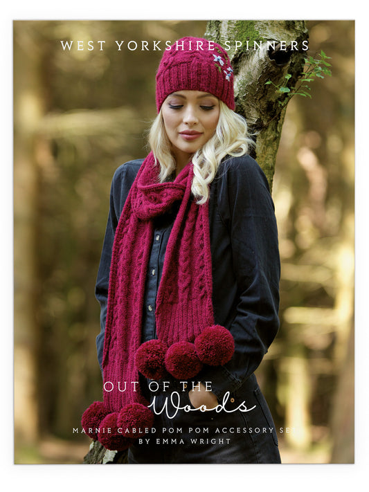 Marnie - Cabled Pompom Accessory Set Pattern by Emma Wright