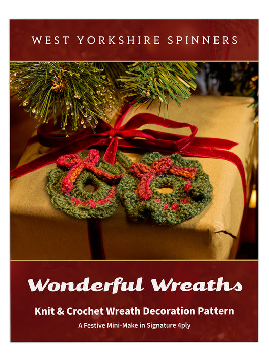 Wonderful Wreaths – Knit & Crochet Christmas Wreath Decoration Pattern by West Yorkshire Spinners