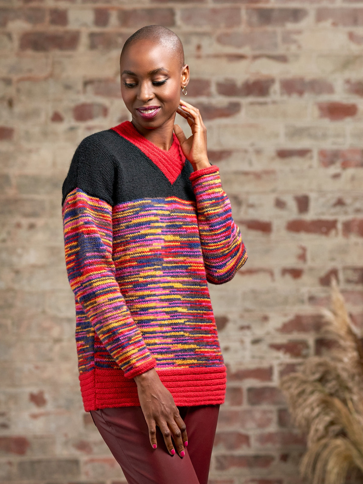 Janet - Ripple Rib Striped Jumper Pattern by Zandra Rhodes – West