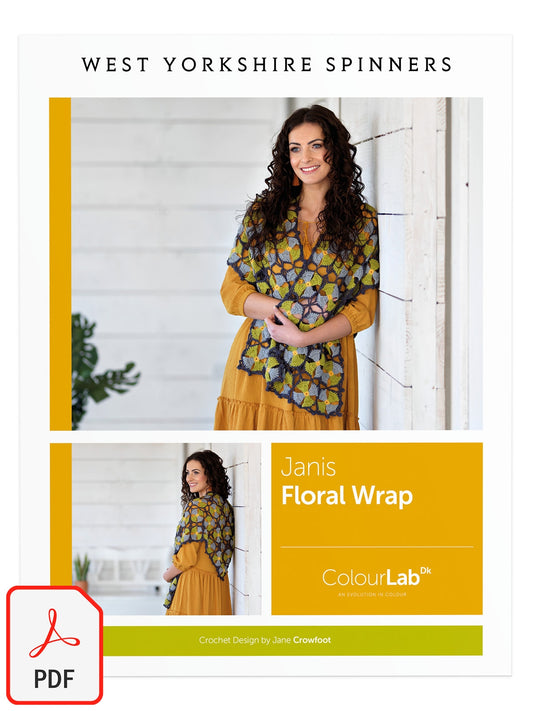 Janis - Floral Wrap Pattern by Jane Crowfoot
