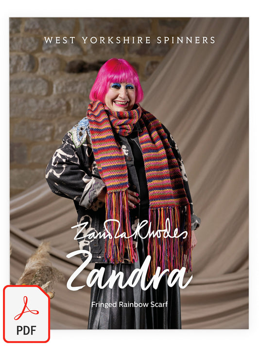 Zandra - Fringed Rainbow Scarf Pattern by Zandra Rhodes