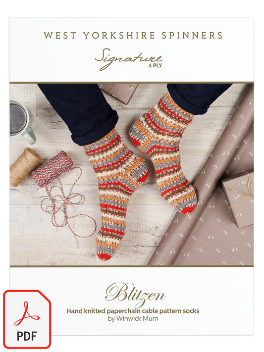Blitzen - Paperchain Cable Socks Pattern by Winwick Mum