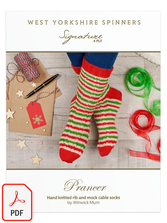 Prancer - Rib & Mock Cable Socks Pattern by Winwick Mum